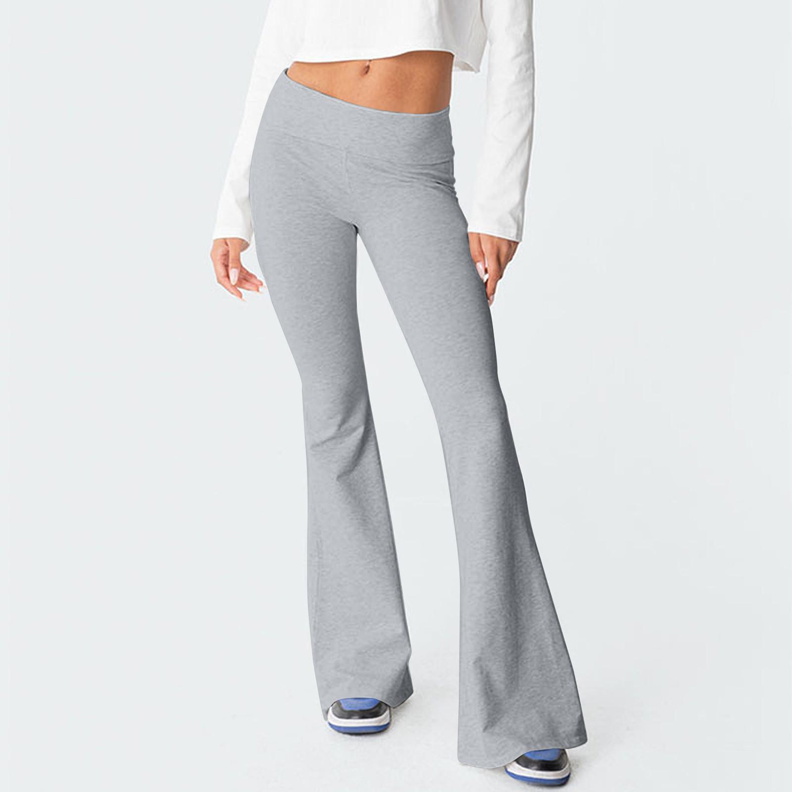 

Женские и зимние повседневные домашние брюки-клеш для йоги, повседневные однотонные спортивные брюки M светло-серый