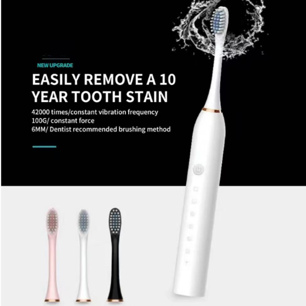 Electric Ultrasonic Toothbrush Six Speed Mode Home Soft Hair USB Charging Waterproof Adult Tooth Cleaner Automatic Couple Set