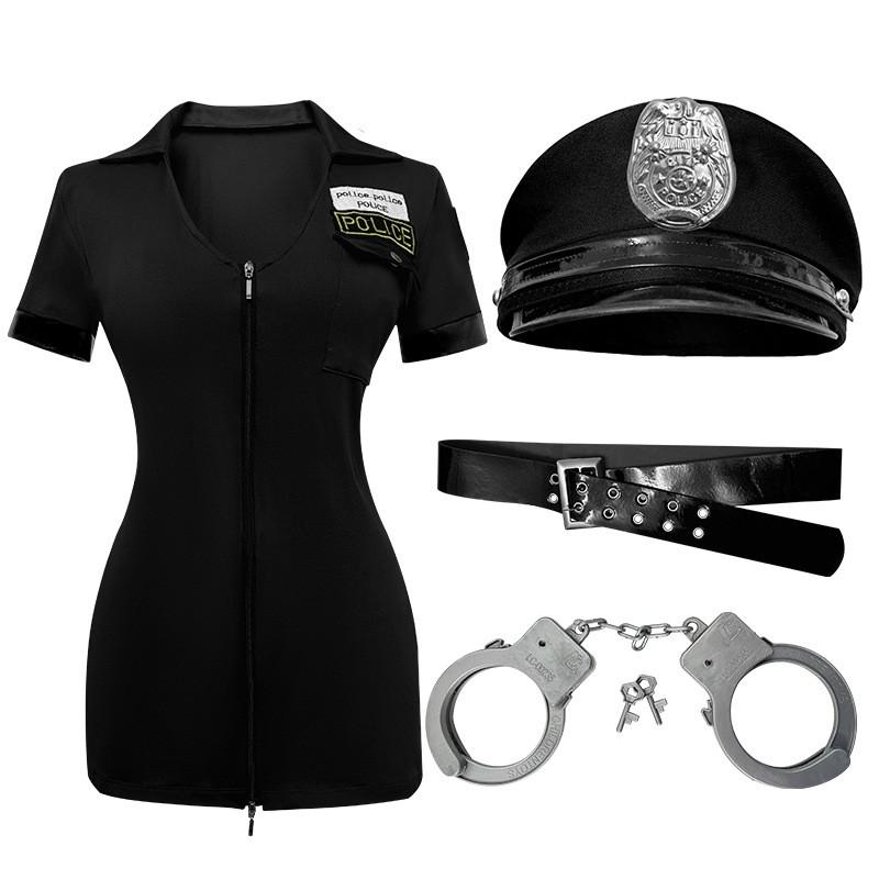 Womens Halloween Cosplay Police Uniform Sexy Party Game Costume S-3XL