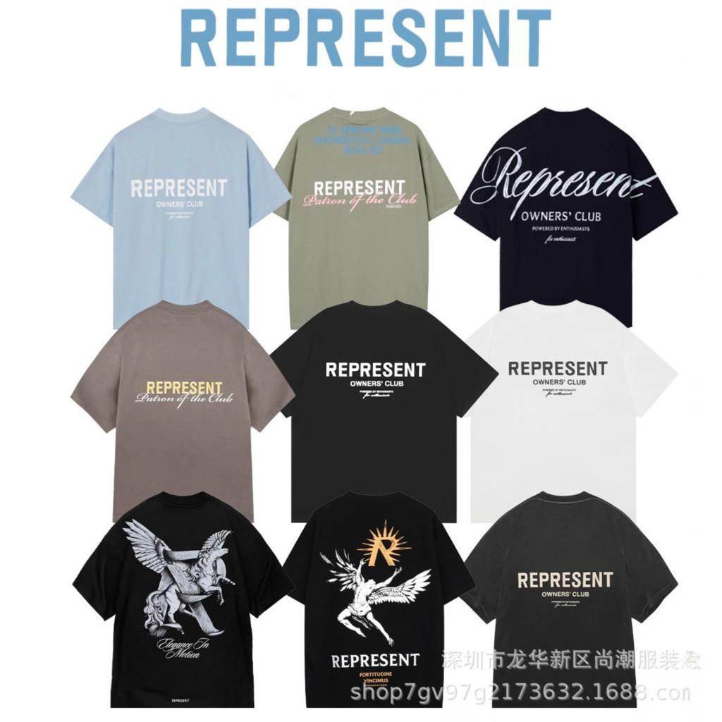 Trendy brand REPRESEN classic slogan printed male and female couples crew neck pullover cotton short-sleeved T-shirt high street