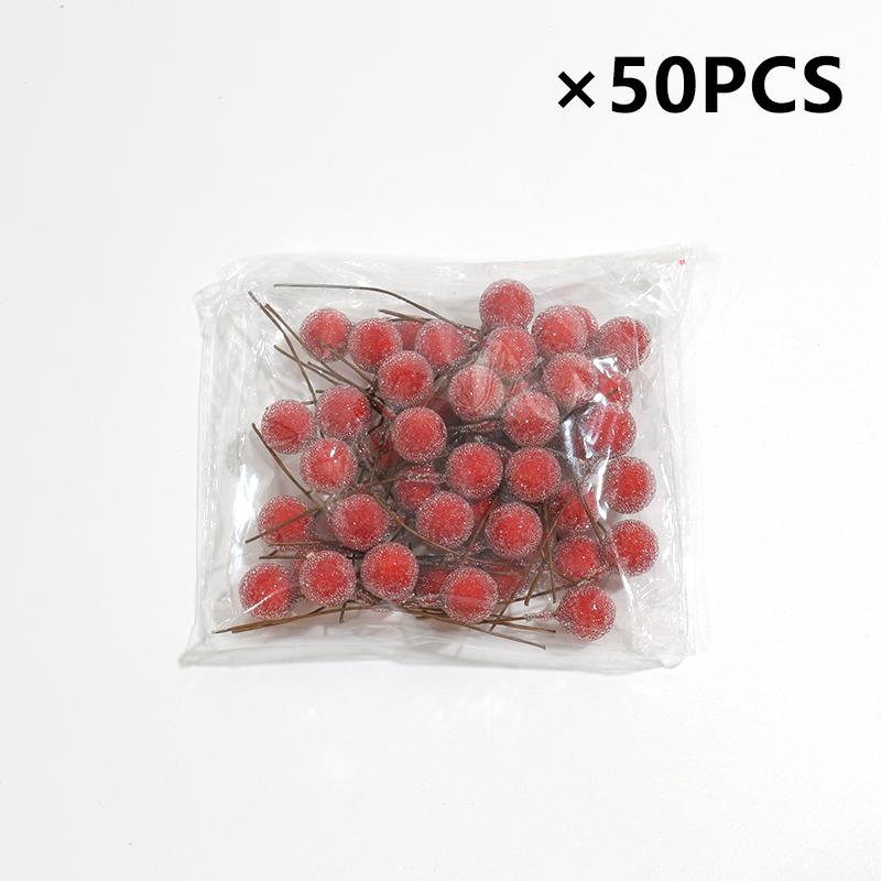 

50PCS/pack Artificial Red Small Berries for DIY Christmas Wreath Greeting Card Gift Box Decoration Handmade Christmas Decoration 50pcs красный