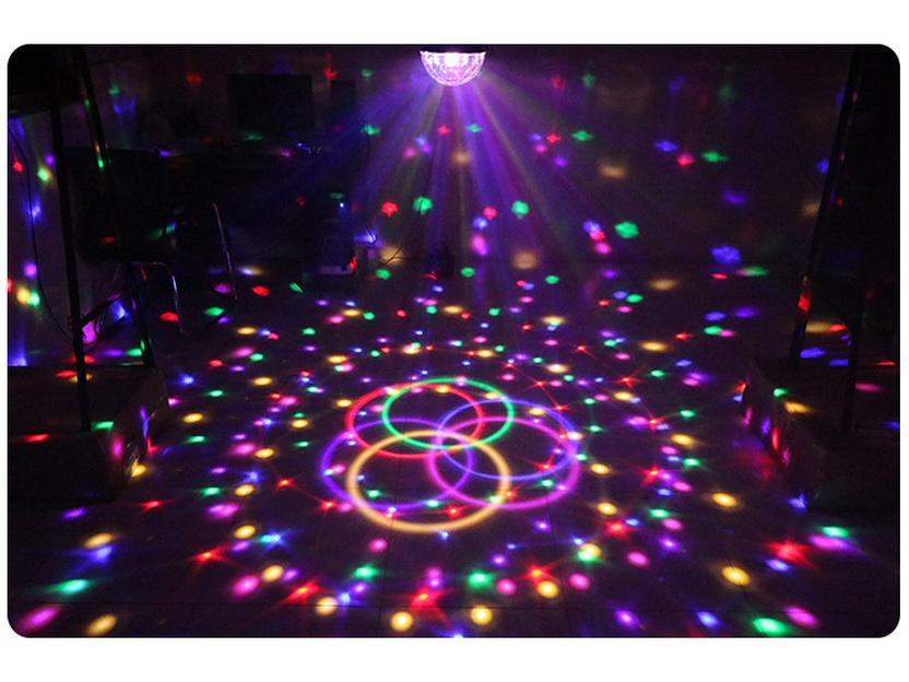 Seven-Color LED Crystal Magic Ball Sound-Activated Mini Stage Light