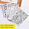 Design Cow Manicure DIY Nail Art Cow Print Nails Sticker Self-Adhesive Decal 3D Irregular Spots