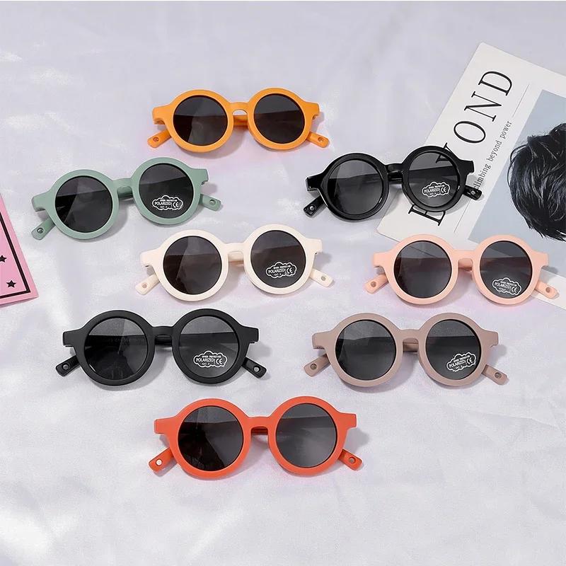 Baby Polarized Round Sunglasses Flexible Rubber Shades With Strap For Toddler Newborn Infant Ages 0-24 Months