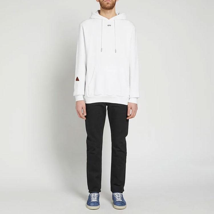 Off-White SS21 Logo Print Hooded Long Sleeve Sweatshirt Men Top White OMBB032S180030080100