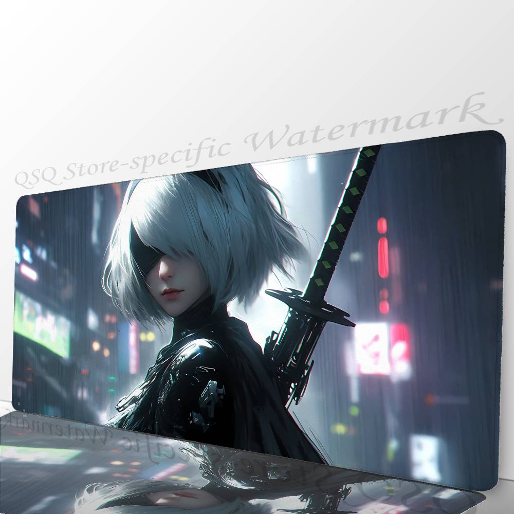 Nier Automata Anime Fight Game Mousepad Mouse Mat Desk Mat With Pad Gaming Accessories Prime Gaming XXL Keyboard Pad Padding M
