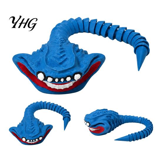 Desktop Ornament for Office 3D Printed Sea Monsters Ornament, Flexible Articulated Action Figure, Fantasy Durable Pla Sculpture Deep Creature