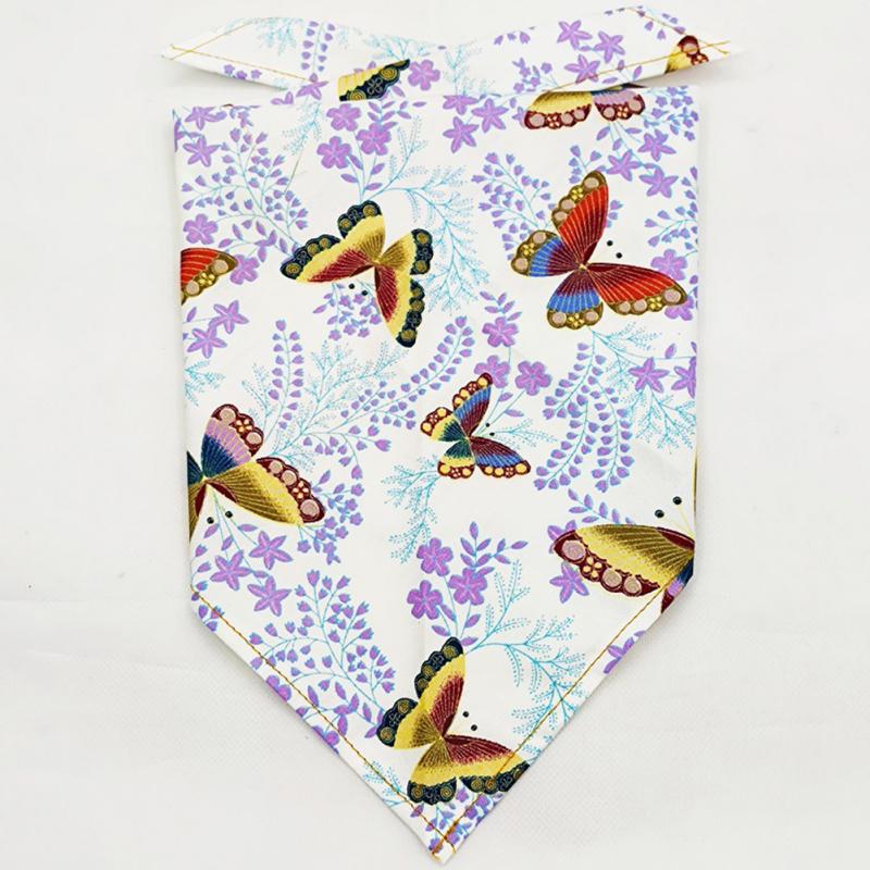 Pet Bandanas Cotton Spring Summer Fruit Green Leaf Butterfly Dog Cat Triangle Scarf