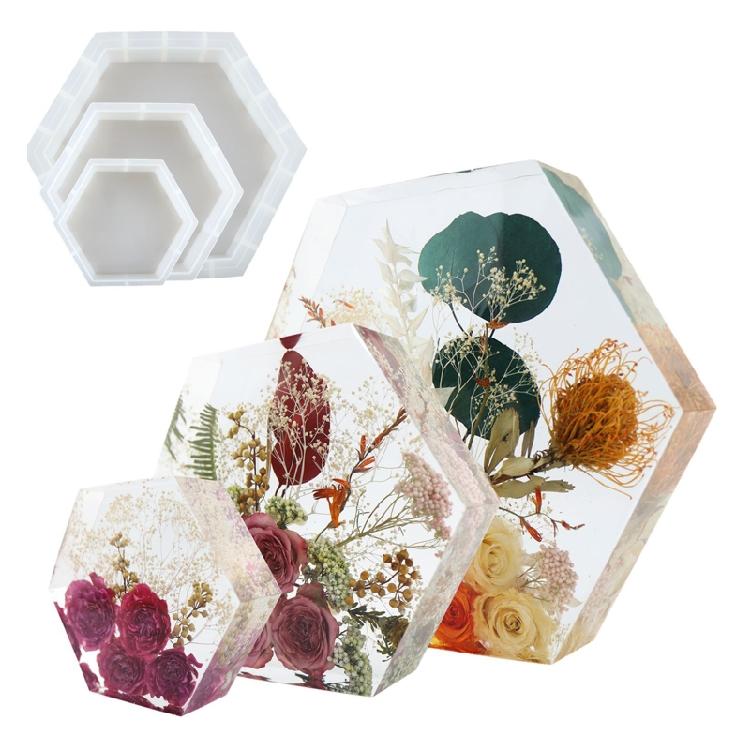 Upgrade Hexagonal Silicone Mold for Resin Casting Home Decoration Desktop Decor