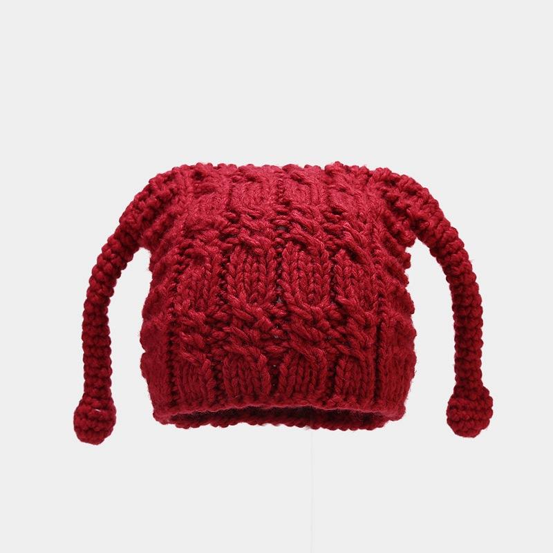 

Милая, уменьшающая возраст, забавная шляпа-щупальце, женская вязаная крючком шерстяная шапка ручной работы, осенне-зимняя студенческая теплая шапка One Size