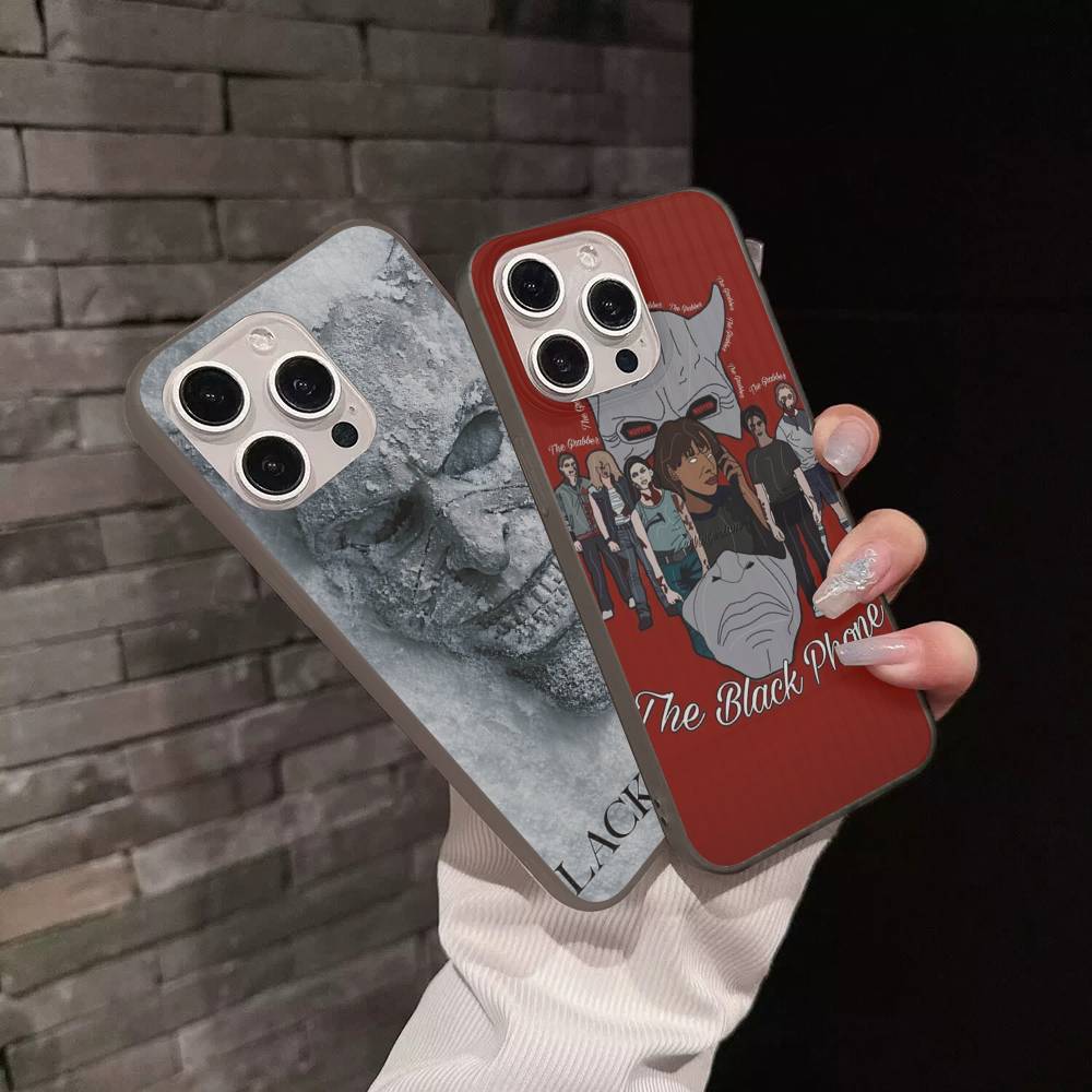 Horror Movie The B-Black P-Phone For IPhone 16 15 11 12 13 14 17 Pro Max PLUS Pro Soft Corrugated Silicone Back Phone Case
