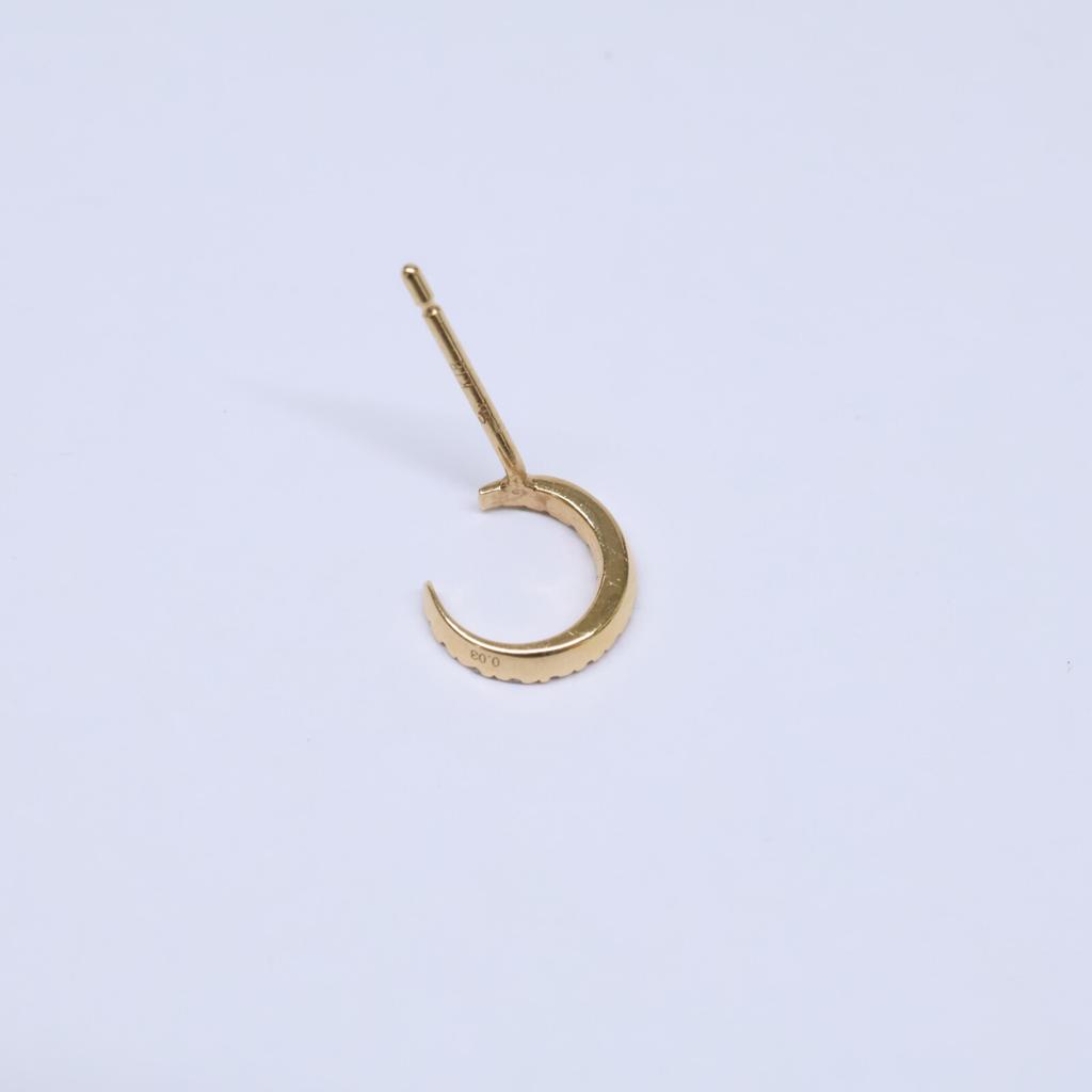 STAR JEWELRY K18 0.03 DIAMOND MOON PIERCED EARRING Diamond Moon Single Ear earring Yellow GoldUsed