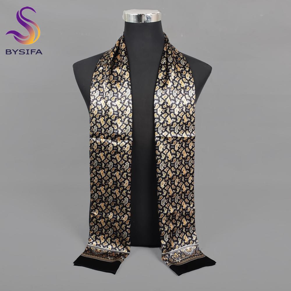 BYSiIFY|light Coffee Plaid Silk Cravat Scarf Men Winter Fashion Business Long Scarves Cravats Male Brand Soft Scarf Tie 160*26cm