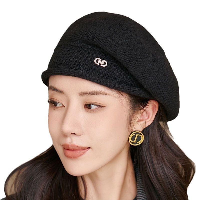 Curly Hat for Women In Autumn and Winter Versatile Wool Knitted Hat Beanie Hat Comfortable and Warm Pile Hat