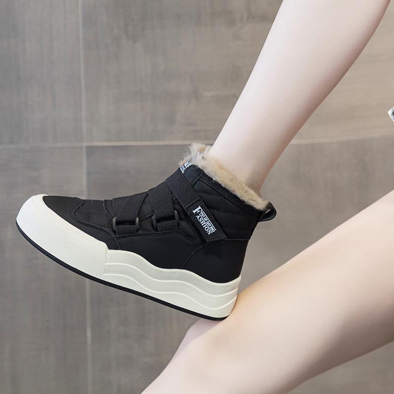 Warm Internet celebrity snow boots women's winter new thick velvet gram high top versatile fluff Korean version cotton shoes