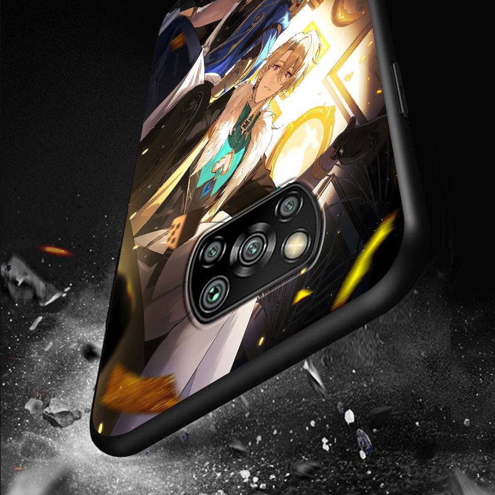 Black Swan Star Rail Sparkle Case for Xiaomi Poco M5s X3 NFC X5 F3 M4 M3 Pro Black Silicone Soft Phone Cover Coque