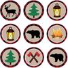 180 Pcs Lumberjack Plaid Bear Theme Sticker Round Adhesive Sealing Stickers Packaging Decals Adhesive Supplies 20 Sheets Decorative Sticker