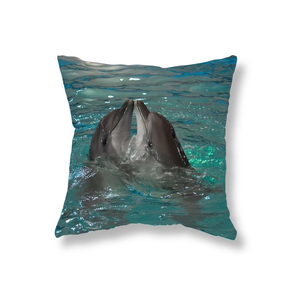 Living Room Sofa Car Cushion Cover Luxury Home Decoration Pillow Cover Cute Dolphin Marine Life Pillow Cover