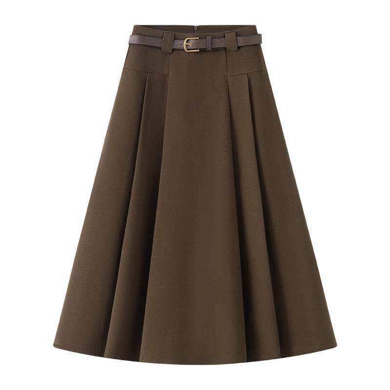 

Women s Stylish Grey High-Waist A-Line Mid-Length Pleated Skirt - Autumn/Winter 2026 Collection M 27 (100-110 lbs)