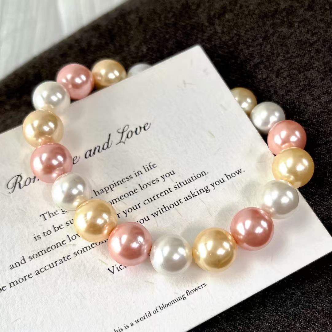 Artificial Maillard Mixed Color Artificial Pearl Shell Bead Bracelet Bracelet