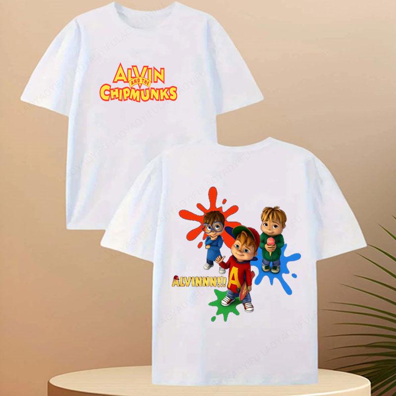 Alvin And The Chipmunks Red Shirt Unisex Sp Movie Promo Nerd Geek Animation Adult Tshirt Graphic T Shirts Cotton Tee Tops