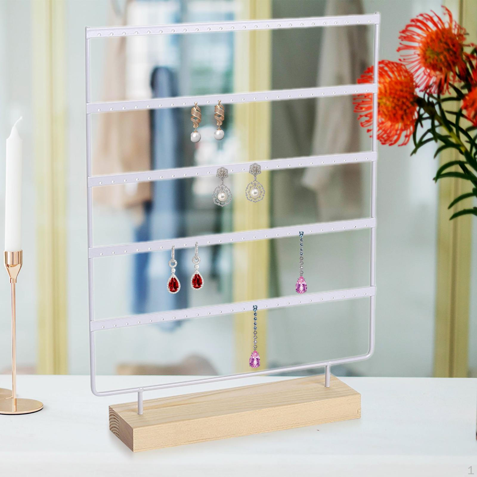 

5-уровневая подставка для сережек, держатель, аксессуары, подвесная стойка, органайзер для ювелирных изделий белый