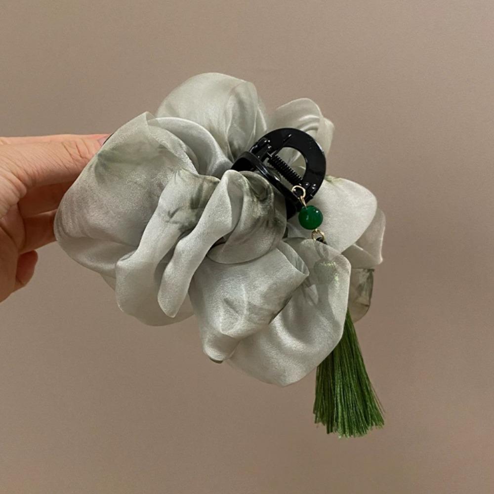 Cloud Tassel Bubble Mesh Hair Claw Chinese Style Back of The Head Clip  Hairpin Accessories