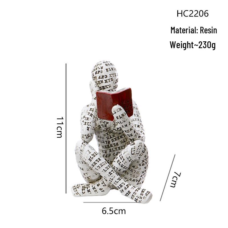 Silver Thinker Sculpture: Nordic Luxury Ornament for Home and Desk Decor.