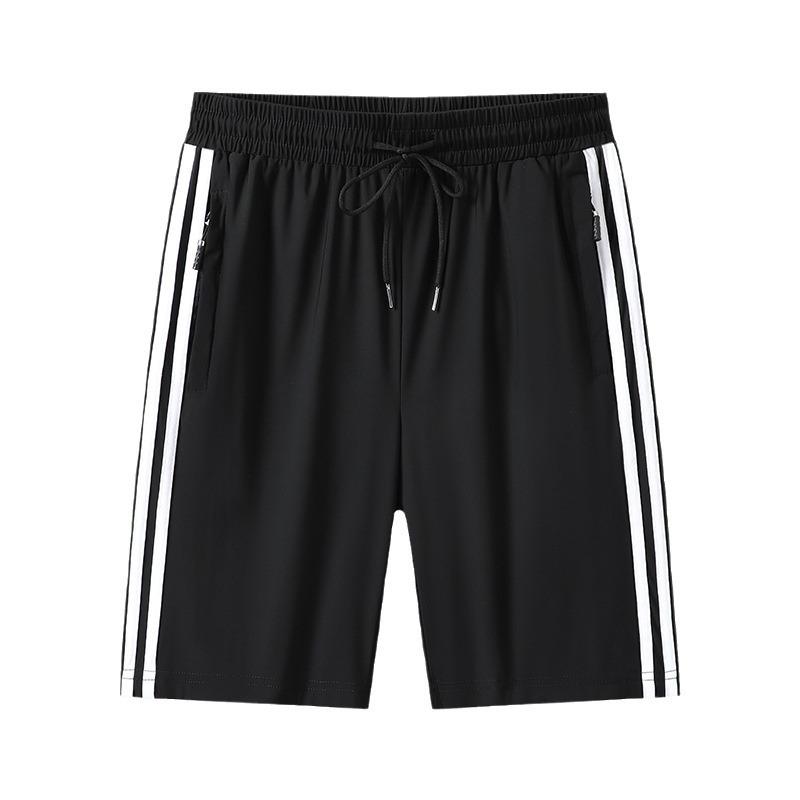 Letnie, jednokolorowe, męskie luźne spodnie, męskie pięć „Casual, modne spodnie do fitnessu, wygodne spodenki do biegania. Fajne i przezroczyste spodenki.