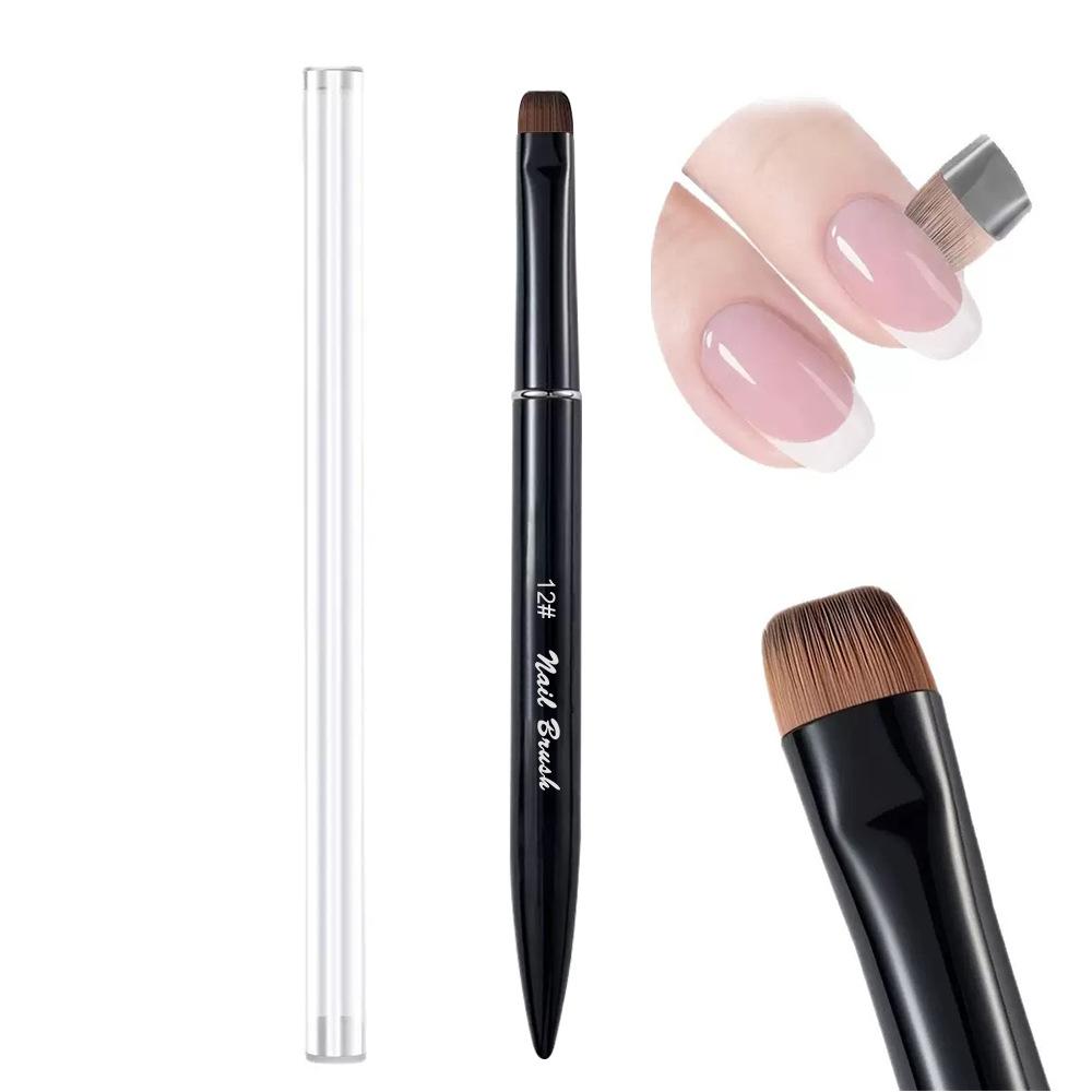 Pincel para Unhas Francesas 3 em 1 com Ponta Multifuncional - Lindo Pincel para Manicure para Unhas de Gel e Acrílico, Removedor de Esmalte, Pincel para Esmalte