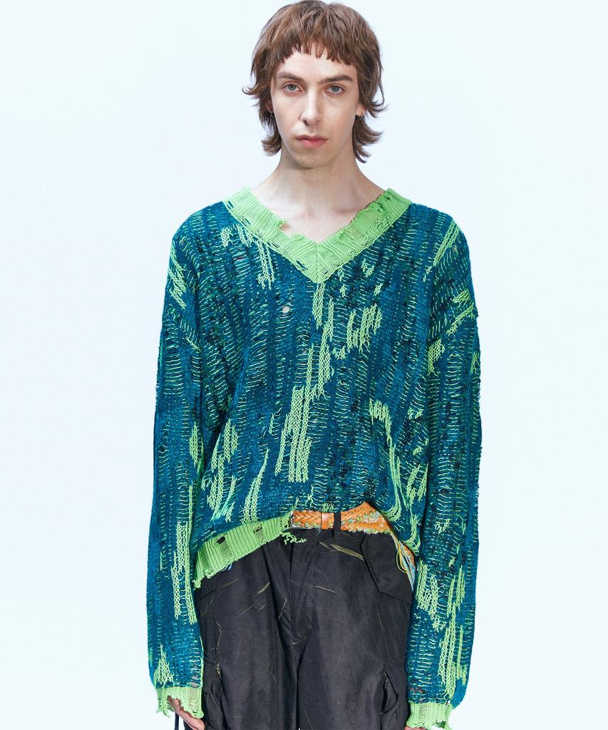 ADSB ANDERSSON BELL Saydon Spider V-Neck Sweater Atb861M(Multi)