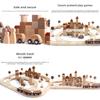 Divertido Tren de Transporte de Ciudad de Madera, Ensamblaje de Vías, Bloques de Construcción, Set de Juguetes para Niños Pequeños y Educación Temprana