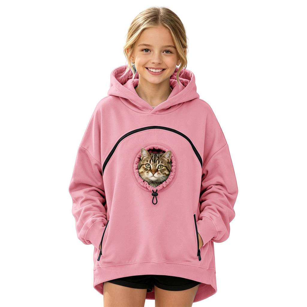 Kinder Mode Haustier Tasche Kapuzenpullover Sweatshirt für Jungen und Mädchen