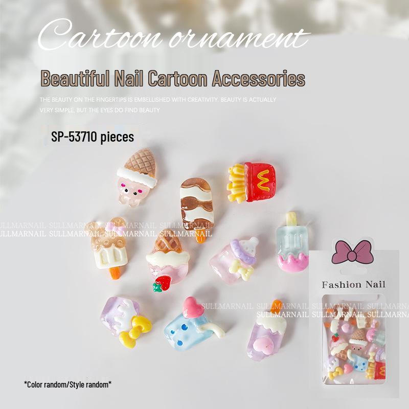 

Набор 3D летнего нейл-арта: Арбуз, Мороженое, Медвежьи Шармы и Смоляные Стразы (10 кусочков)