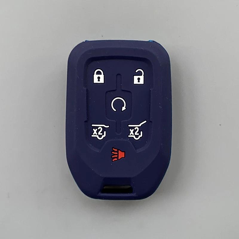 Silicone Car Key Cover Case Fob For Chevrolet Suburban Silverado GMC Terrain Yukon Tahoe Sierra Smart Auto Accessories Key Ring