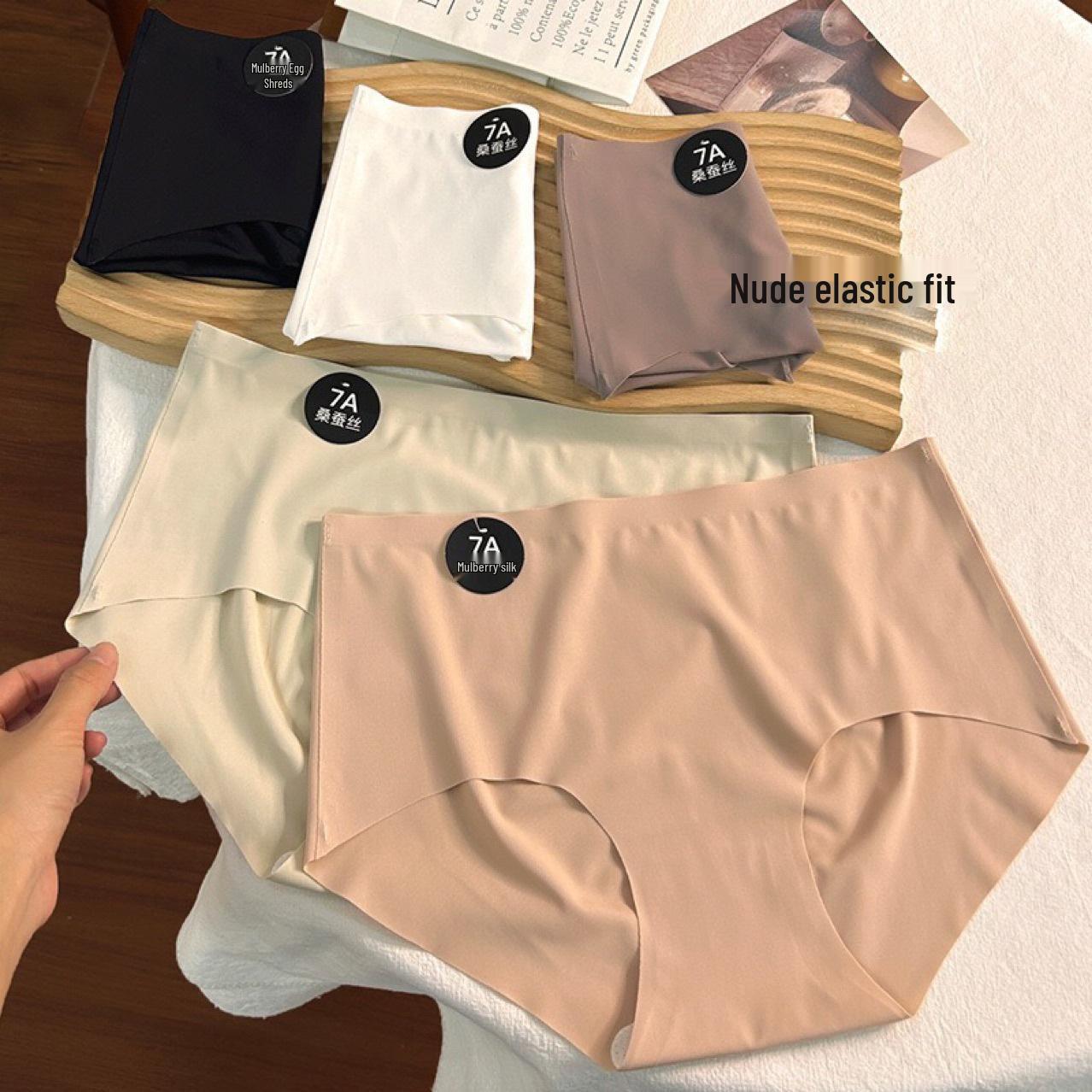 

Women s Mid-Rise Plus Size Silk Panties - Comfortable, Skin-Friendly, Breathable M [80-100 lbs]