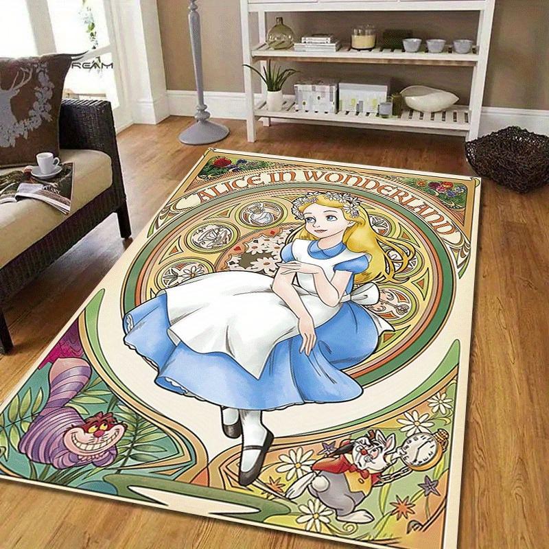 1pc Alice in Wonderland Maze Pattern Area Rug Soft Flannel Floor Mat for Living Room,Office,Bedroom and Carpet,Sofa Coffee Table Floor Mat