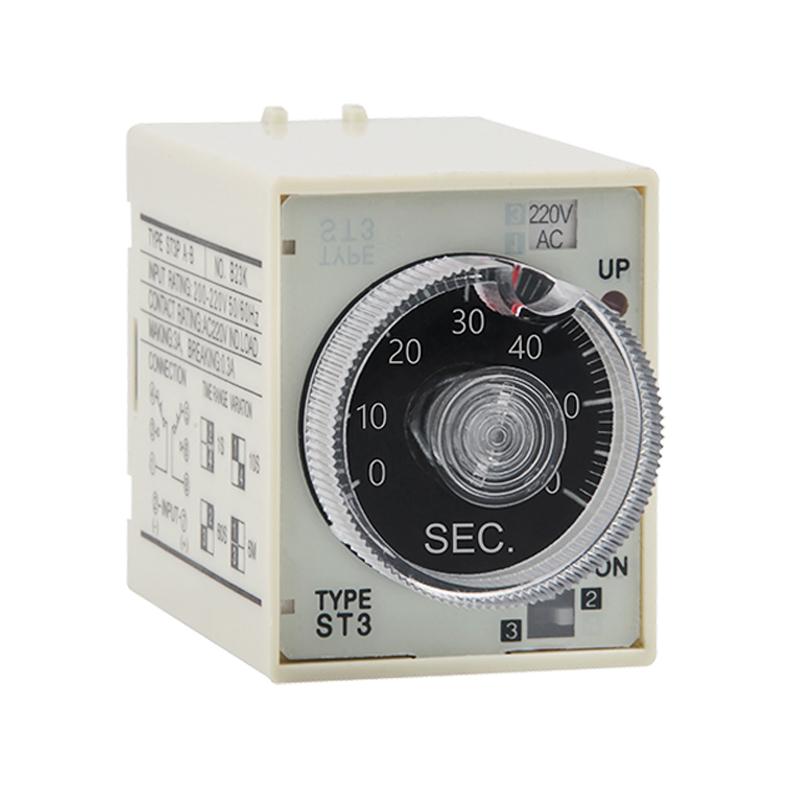 ST3PA A-A/B/C/D/E/F/G Series Time Relay / Timer  (AC 220V 110V DC 24V 12V alternative) Power On Time Delay With Base Socket