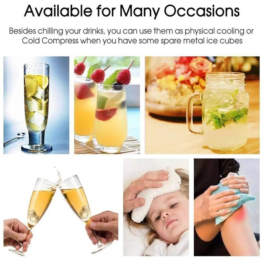 12/6/4/1/pcs Stainless Steel Ice Cubes Set Reusable Chilling Stones for Whiskey Wine Wine Cooling Cube Chilling Rock Party Bar Tool