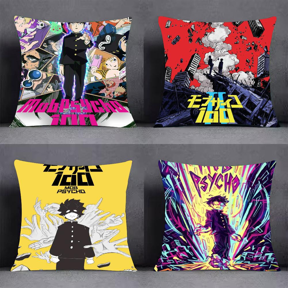Hot Anime M-Mob P-Psycho 100 Pillow Case Cover Square Sofa with for Pattern Comfortable Cushionsuitable of Room