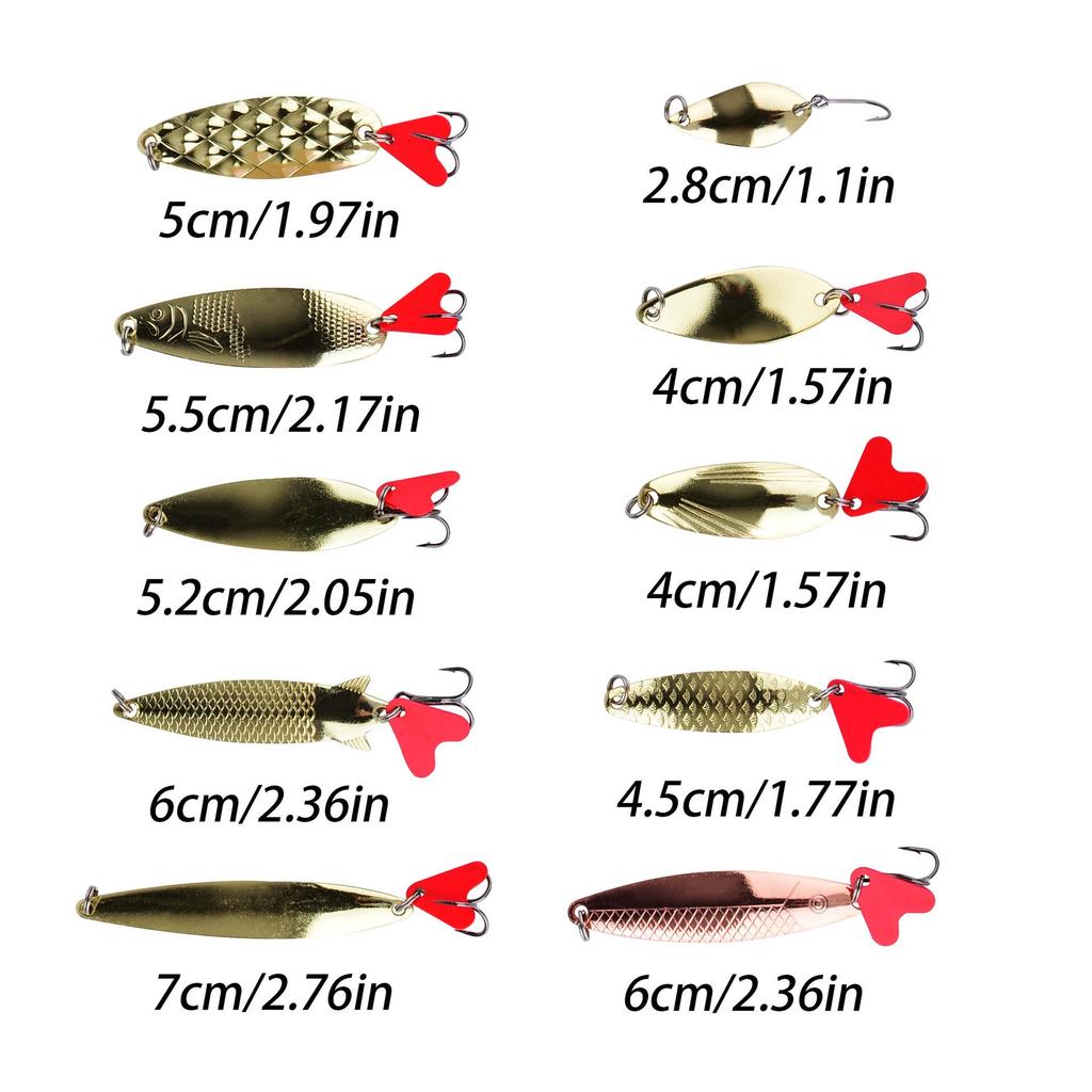 Cross 5-Compartment Sequin and Spoon Lure Set, 20-Piece Universal Fishing Bait Collection