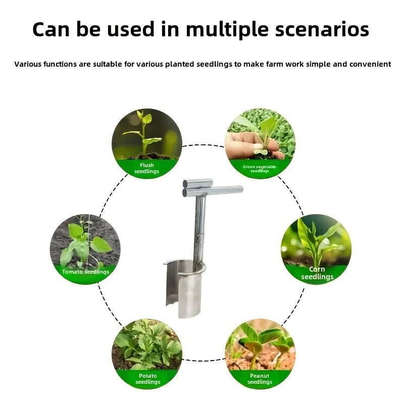 1pc Galvanized Metal Handheld Planting Tool, Garden Transplanter for Efficient Vegetable Seedling Transfer, Ideal for Chili, Egg