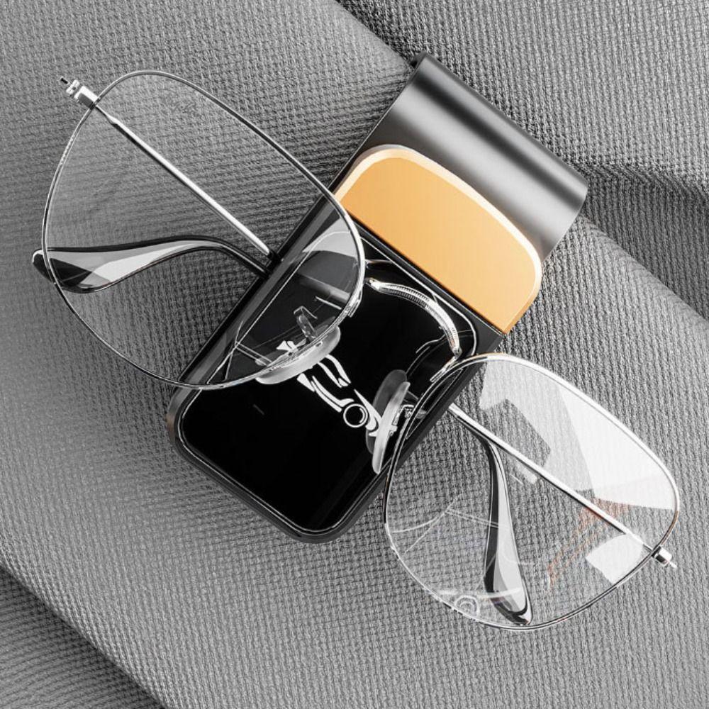 Shock-proof Car Glasses Clip Press Switch Automotive Hanger Sun Visor Mount