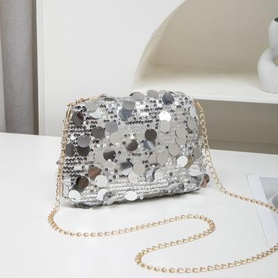 Women's Bag, New Trend Sequined Shoulder Bag, Fashionable and Simple Messenger Bag, One Piece.