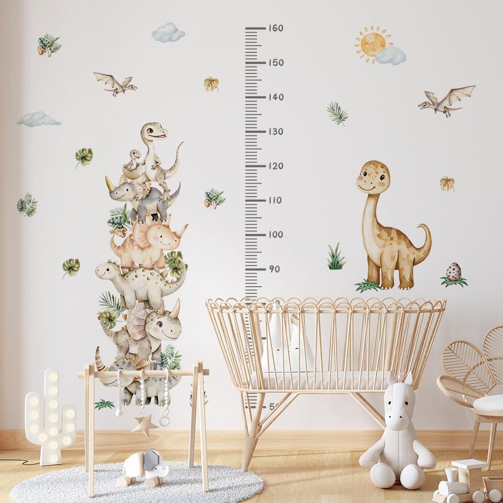 Dinosaur Height Chart Wall Sticker Removable Self Adhesive Kids Room Decor Nursery Wall Art