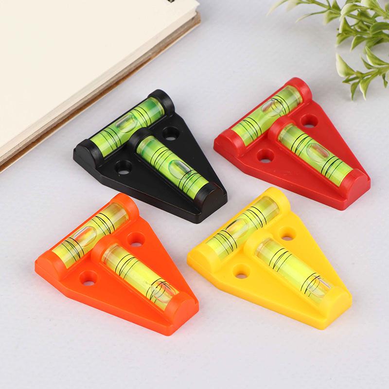 2Pcs Mini T Type Spirit Level Measurement Instrument Triangular Level T-Type Spirit Bubble Shell Plastic Measuring Tools