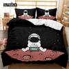 Astronaut Duvet Cover Set Outer Space Tourist Comforter Cover Set for Kids Boys Universe Planet Polyester Quilt Cover Queen King