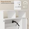 Shoe Cabinet with 2 Flaps Shoe Cabinet with Adjustable Divider, Open Compartment for 12 Pairs of Shoes 89 X 25 X 92 Cm White