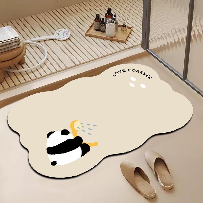 Urocza Kreskówkowa Antypoślizgowa Szybkoschnąca Mata Łazienkowa z Ziemi Okrzemkowej