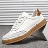 New Men Genuine Leather Casual Shoes Cool Black Flat Skate Shoes Young Man Fashion Sneaker